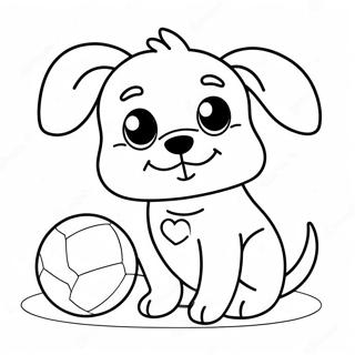 Susser Hund Mit Ball Ausmalbild 1899 916