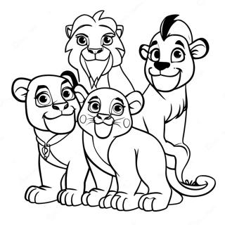 Bunte Lowenwachter Charaktere Ausmalbild 19727-4314