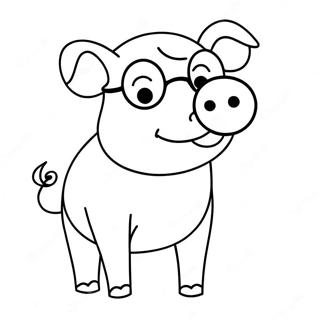 Lustiges Schwein Mit Brille Ausmalbild 21012-4597