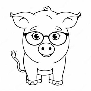 Lustiges Schwein Mit Brille Ausmalbild 21012-4598