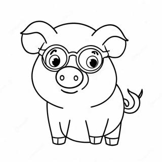Lustiges Schwein Mit Brille Ausmalbild 21012-4599