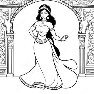 Prinzessin Jasmine Im Schonen Kleid Ausmalbild 21874 4768