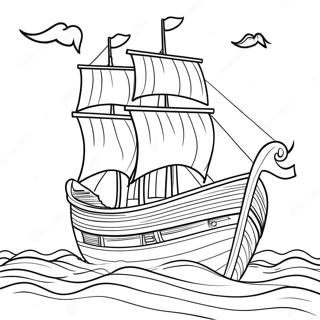 Noahs Arche Segelt Auf Ruhigen Gewassern Ausmalbild 25811-5635