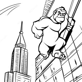 King Kong Klettert Auf Einen Wolkenkratzer Ausmalbild 25982-5664