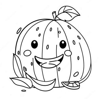 Frohliches Wassermelonen Maskottchen Ausmalbild 26163-5708