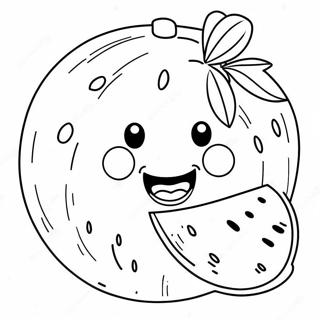 Niedliche Wassermelone Mit Einem Lacheln Ausmalbild 26165-5713