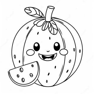 Niedliche Wassermelone Mit Einem Lacheln Ausmalbild 26165-5714