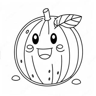 Niedliche Wassermelone Mit Einem Lacheln Ausmalbild 26165-5716