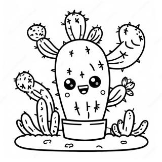 Niedlicher Cartoon Kaktus Ausmalbild 26623-5809