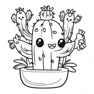 Niedlicher Cartoon Kaktus Ausmalbild 26623-5812