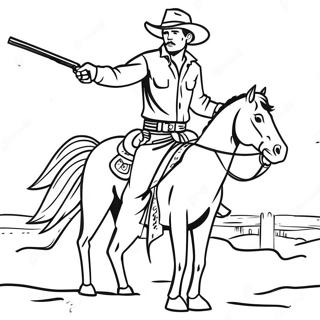 Cowboy Im Wilden Westen Mit Lasso Ausmalbild 27377-5957