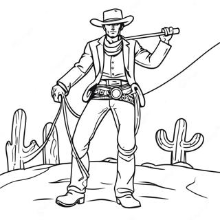 Cowboy Im Wilden Westen Mit Lasso Ausmalbild 27377-5958