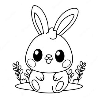 Lieblicher Kawaii Hase Ausmalbild 2841-2055