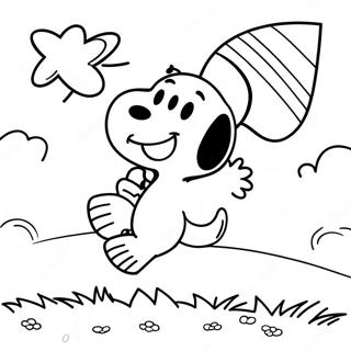 Snoopy Fliegt Einen Drachen Ausmalbild 28763-6255