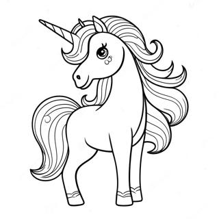 Elegantes Einhorn Mit Glitzernder Mahne Ausmalbild 290-52