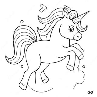 Verspieltes Einhorn Das Durch Wolken Lauft Ausmalbild 291 515