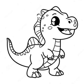 Glucklicher Chibi Dinosaurier Ausmalbild 29205-6357