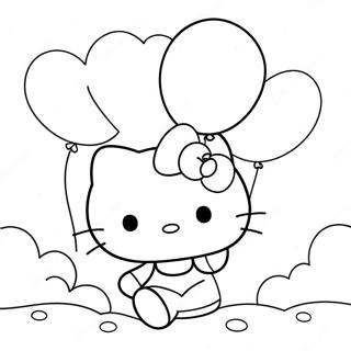 Hello Kitty Mit Ballons Ausmalbild 2921-1414