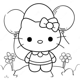 Hello Kitty Mit Ballons Ausmalbild 2921-1416