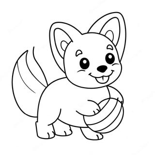 Niedlicher Corgi Welpe Der Mit Ball Spielt Ausmalbild 30124-6554