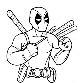 Lustiger Deadpool Mit Schwertern Ausmalbild 30557-6658