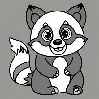 Lieblicher Roter Panda Mit Grossen Augen Ausmalbild 30727-6702