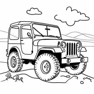 Klassischer Jeep Beim Offroad Fahren Ausmalbild 30812-6715