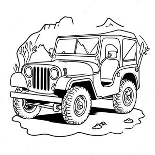 Vintage Jeep Abenteuer Ausmalbild 30813-6719