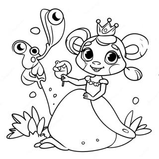 Verspielte Prinzessin Und Froschfreunde Ausmalbild 31470-6857