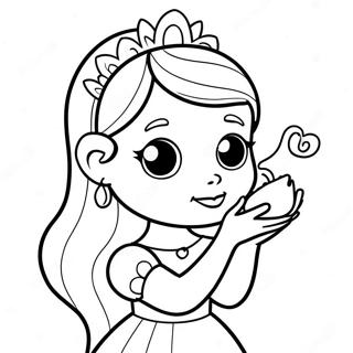 Charmante Prinzessin Mit Einem Frosch Ausmalbild 31472 6865