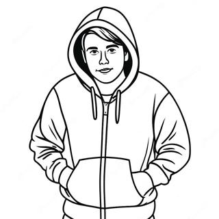 Mr Beast In Einem Bunten Hoodie Ausmalbild 31551-6874