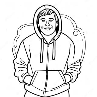 Mr Beast In Einem Bunten Hoodie Ausmalbild 31551-6875