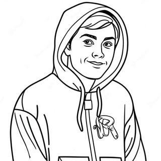 Mr Beast In Einem Bunten Hoodie Ausmalbild 31551-6876