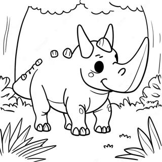 Realistischer Triceratops Im Wald Ausmalbild 32286 7041