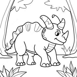 Realistischer Triceratops Im Wald Ausmalbild 32286 7043