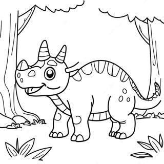 Realistischer Triceratops Im Wald Ausmalbild 32286 7044