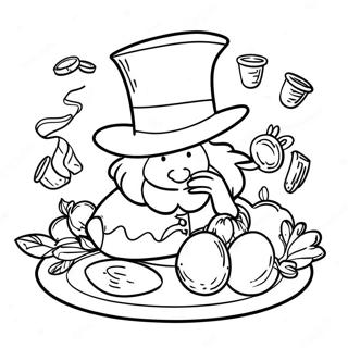 Verruckter Hutmacher Teeparty Ausmalbild 32552 7101