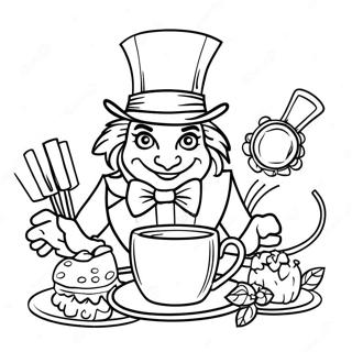 Verruckter Hutmacher Teeparty Ausmalbild 32552 7102