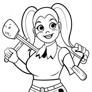 Harley Quinn Mit Einem Hammer Ausmalbild 33261-7255