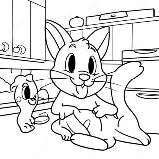 Tom Und Jerry Bunte Kuchenszene Ausmalbild 33352-7290