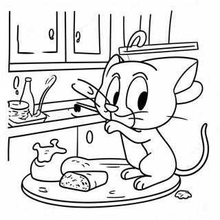 Tom Und Jerry Bunte Kuchenszene Ausmalbild 33352-7291