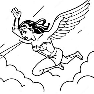 Wonder Woman Fliegt Durch Den Himmel Ausmalbild 33796-7374