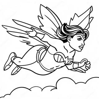 Wonder Woman Fliegt Durch Den Himmel Ausmalbild 33796-7375