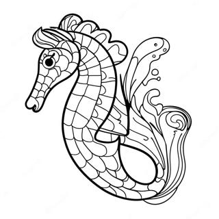 Majestatisches Seepferdchen Beim Schwimmen Ausmalbild 36139 7902