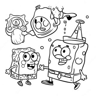 Spongebob Mit Freunden Ausmalbild 3661-362