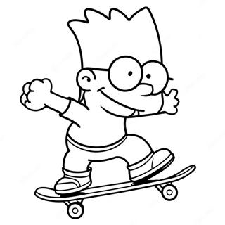 Bart Simpson Skateboard Fahren Ausmalbild 37651-8214