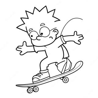 Bart Simpson Skateboard Fahren Ausmalbild 37651-8215