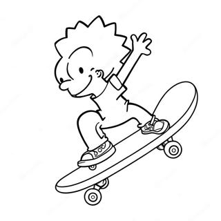 Bart Simpson Skateboard Fahren Ausmalbild 37651-8216