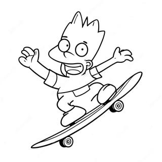 Bart Simpson Mit Einem Skateboard Ausmalbild 37652-8219