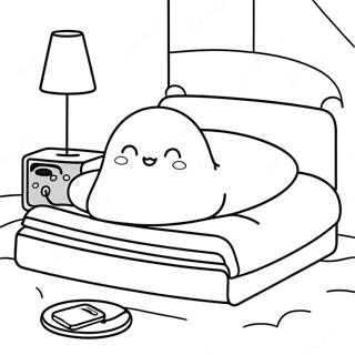 Gudetama Faul Im Bett Ausmalbild 39371-8600